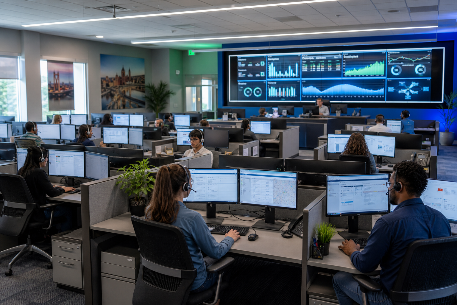 Modern 311 Call Center With Diverse Agents And RealTime Analytics
