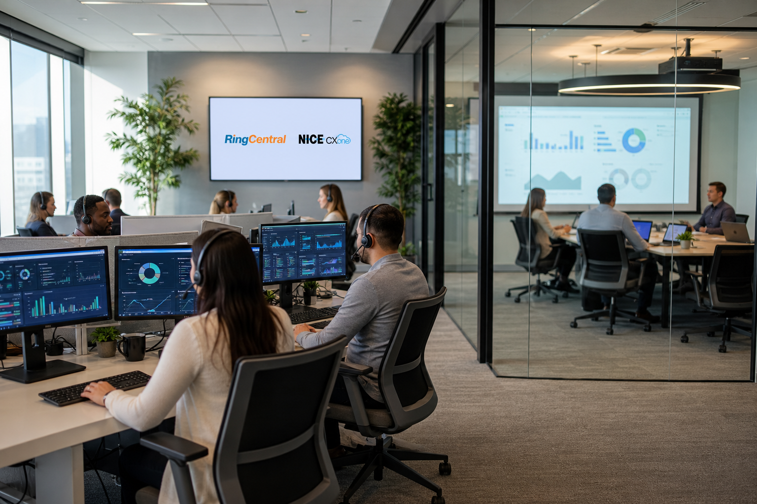 Modern Contact Center With RingCentral And NICE CXone Displays