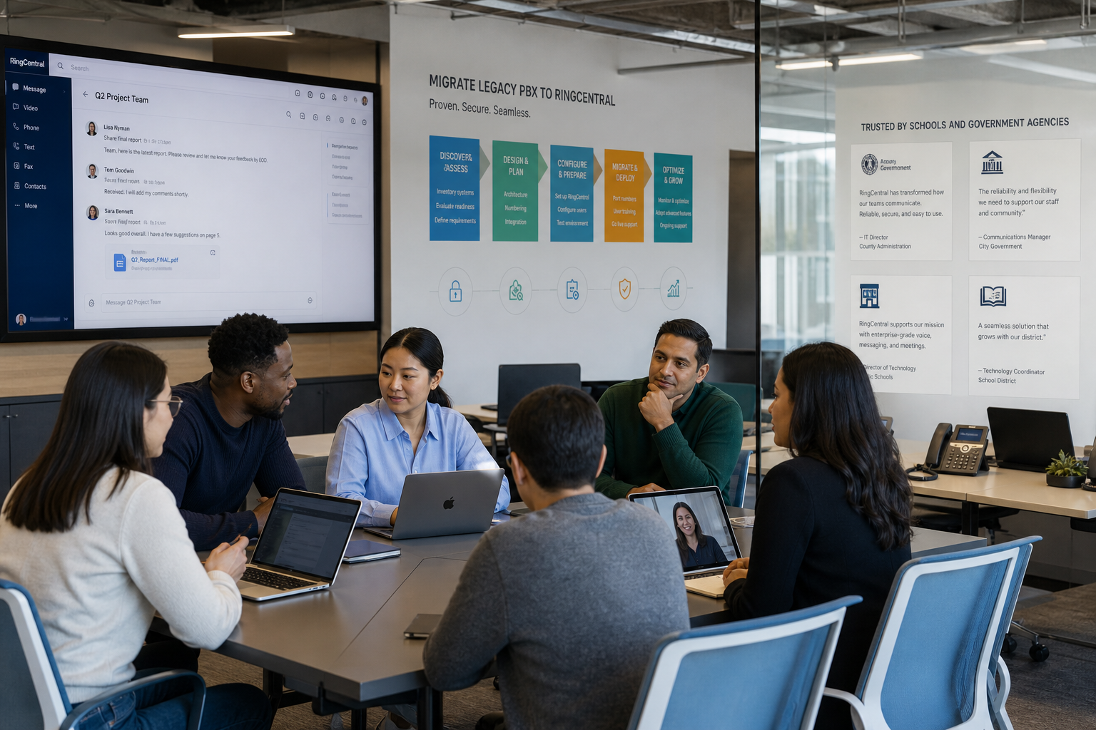 Modern Office Communication Hub
