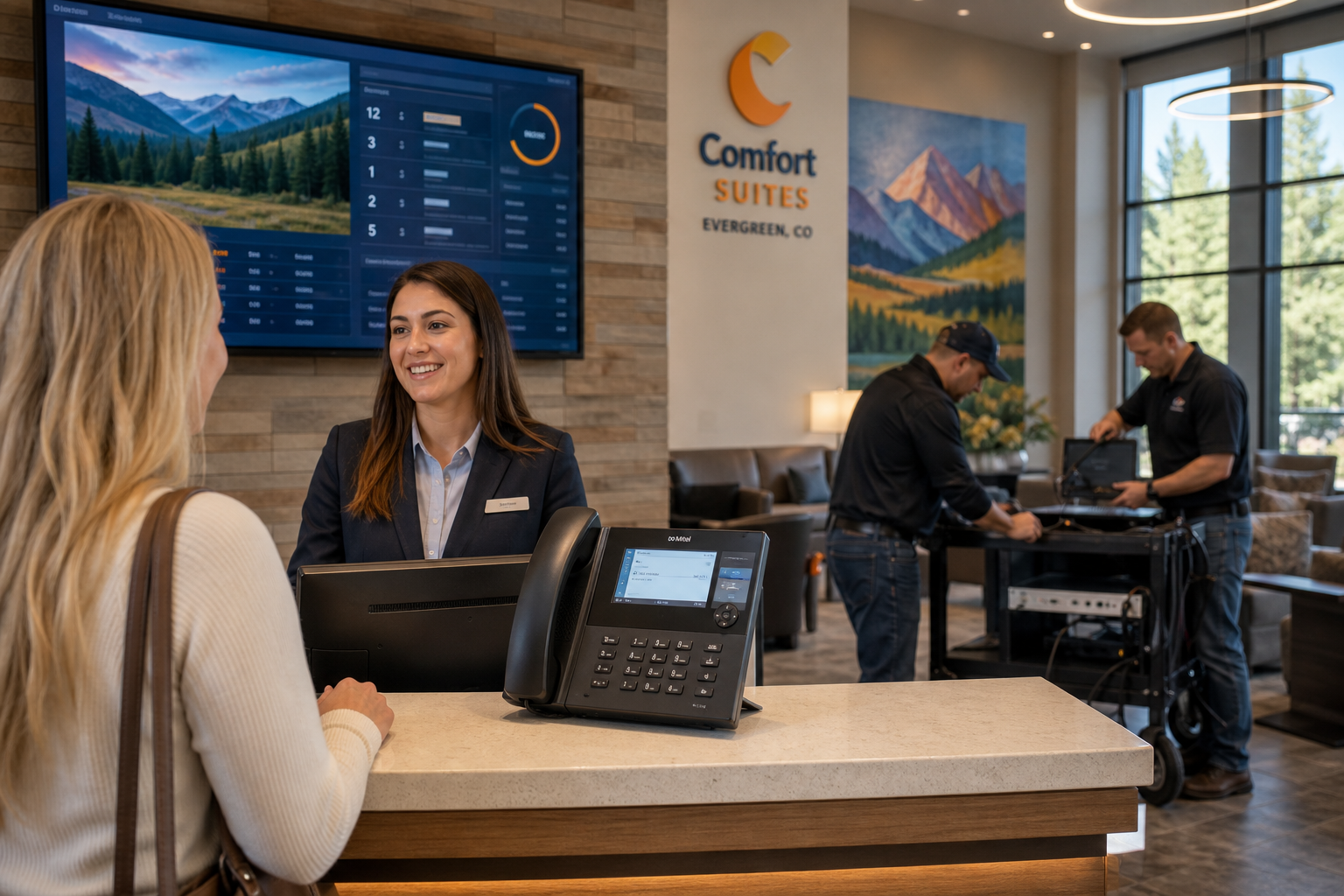 Comfort Suites Evergreen Colorado Modern Lobby Setup